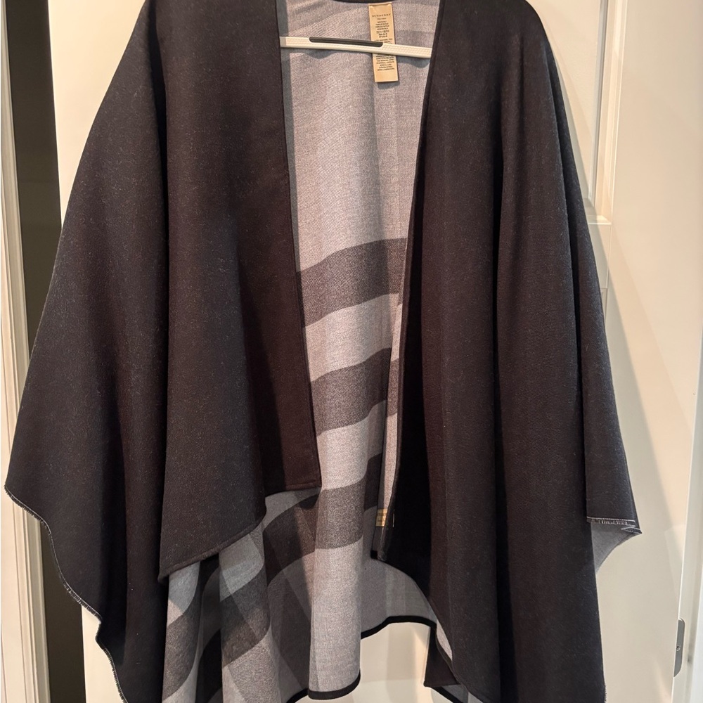 Burberry Black and Gray Cape